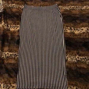 Verticle Striped Midi Skirt